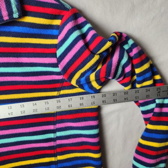 Land End Womens Multi Color Striped Half Zip Fleece Oeko-Tex Pullover Size Small - Picture 9 of 11